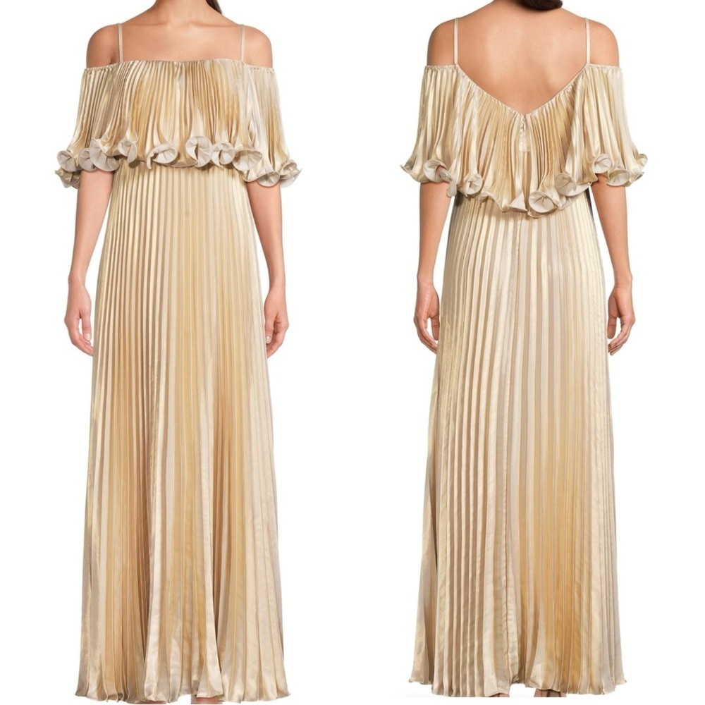 Ungaro Nikita Metallic Pleated Maxi Dress